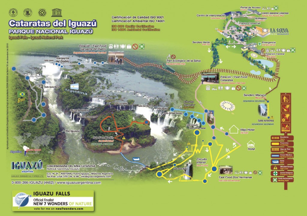 Mapa do Parque Iguazu, clique para aumentar