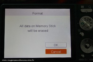 Formatando um chip na Sony W-230 (tela 2)