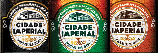 Na ordem as cervejas Cidade Imperial: Dunkel, Pilsen e Helles. (Foto retirada de: cidadeimperial.com.br)