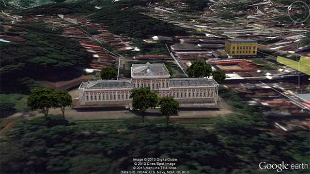 Museu Imperial e o prédio dos Correios em 3D no Google Earth